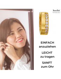 Traveller Ohrringe - Vergoldet - Zirkonia - Ø 16 mm - Edelstahl - 166350