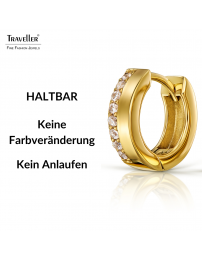 Traveller Ohrringe - Vergoldet - Zirkonia - Ø 16 mm - Edelstahl - 166350