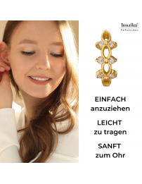 Traveller Ohrringe - Vergoldet - Zirkonia - Ø 14 mm - Edelstahl - 166354