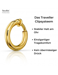 Traveller Ohrclip - Creolen - 18 mm - 22kt Vergoldet - 157599