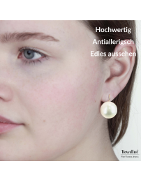 Traveller Ohrhänger - Brisur - Perle - 16 mm - Weiss - 22kt vergoldet - 901616