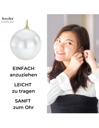 Traveller Ohrhänger - Brisur - Perle - 16 mm - Weiss - 22kt vergoldet - 901616
