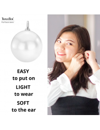 Traveller Drop Earrings - Pearl - 16 mm - White - Platinum Plated - 901716