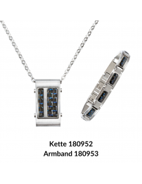 Traveller Creolen - Herren - Silberfarbe - Edelstahl - Schwarz Karbon - Blau - Ø 14mm - 14x4 mm - 180954