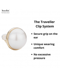 Traveller Clip-on Earrings - Gold Plated - Pearl - 20 mm - White - 194296
