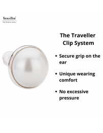Traveller Clip-on Earrings - Platinum Plated - Pearl - 20 mm - White - 194297