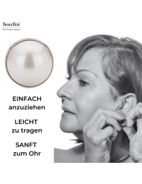 Traveller Ohrclips - Platiniert - Perle - 20 mm - Weiß - 194297