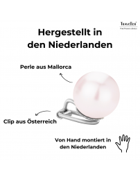 Traveller Ohrclips - Silberfarbe - Perle - 14 mm - Hellrosa - Platiniert - 702114