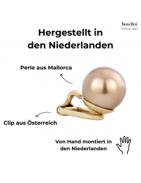 Traveller Ohrclips - 22kt Vergoldet - Perle - 10 mm - Bronze - 15x10 mm - 706010