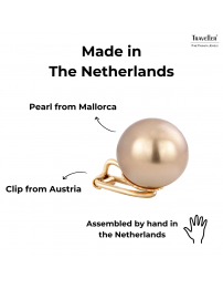 Traveller Clip-on Earrings - 22ct Gold Plated - Pearls - 14 mm - Bronze - 706014