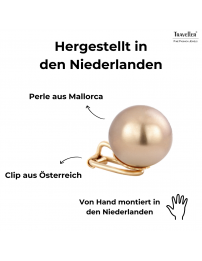 Traveller Ohrclips - 22kt Vergoldet - Perle - 14 mm - Bronze - 706014