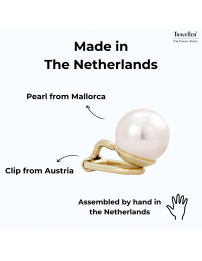 Traveller Clip-on Earrings - Pearl - 10 mm - Cream - 22ct Gold Plated - 714010