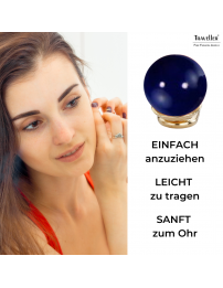 Traveller Ohrclip - 22kt vergoldet - Perle - 10 mm - Dunkelblau - 112307