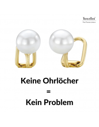 Traveller Ohrclip - Perle - 8 mm - Weiss - 22kt Vergoldet - 700008
