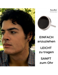 Traveller Ohrstecker - Herren - Edelstahl - Schwarz - Glanz - Ø 8mm - 181249