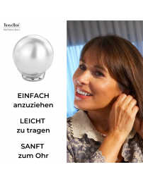 Traveller Ohrclip - Perle - 12 mm - Weiss - Platiniert - Silberfarben - 700112