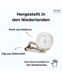 Traveller Ohrclip - Perle - 10 mm - Weiss - Platiniert - Silberfarben - 700110