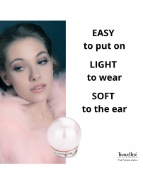 Traveller Clip-on Earrings - Pearls - 10 mm - Pale Pink - Platinum plated - Silver-coloured - 15x10 mm - 702110