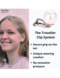 Traveller Clip-on Earrings - Pearls - 10 mm - Pale Pink - Platinum plated - Silver-coloured - 15x10 mm - 702110
