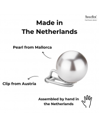 Traveller Clip-on Earrings - Silver coloured - Pears - 14 mm - Grey - Platinum Plated - 710114