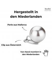 Traveller Ohrclips - Silberfarbe - Perle - 14 mm - Grau - Platiniert - 710114