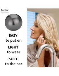 Traveller Clip-on Earrings - Pearls - 16 mm - Dark Grey - Platinum Plated - Silver Coloured - Half Pearl - 711216