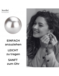 Traveller Ohrstecker - Perle - 8 mm - Hellgrau - Rhodiniert - Silberfarben - 710508