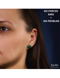 Traveller Clip-on Earrings - Gold Plated - Real Malachite - 10 mm - Green - Unique - 112501