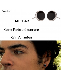 Traveller Ohrstecker - Herren - Edelstahl - Schwarz - Glanz - Ø 8mm - 181249