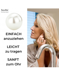 Traveller Ohrcips - Perle - 20 mm - Weiß - Platiniert - Silberfarbe - 801120