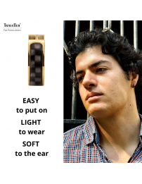 Traveller Hoop Earrings - Men - Stainless Steel - Gold Plated - Carbon - Balck / Grey - Ø 14mm - 181255