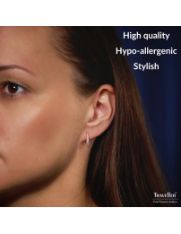  Traveller Hoop Earrings - Stainless Steel - Zirconia - Gold Plated - Gold Coloured - Ø 14mm - 166317