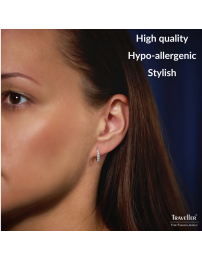 Traveller Hoop Earrings - Stainless Steel - Zirconia - Silver Coloured - Ø 14 mm - 166318