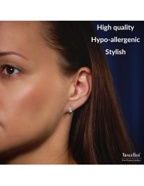 Traveller Hoop Earrings - Stainless Steel - Zirconia - Silver Coloured - Ø 15mm - 166320