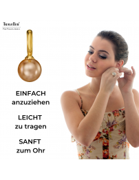 Traveller Ohrclips - Vergoldet - Perle - 10mm - Bronze - 20x10 mm - 114301