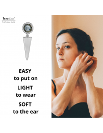 Traveller Drop Earrings - Pendants - Silver Coloured - Crystals - Black - Platinum Plated - 35 x 10 mm - 157753