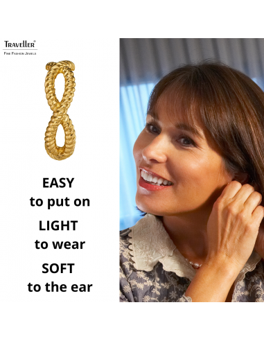 Traveller Clip-on Earrings - Hoops - Gold Plated - 24 x 8 mm - 157732