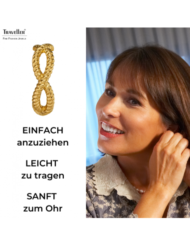 Traveller Ohrclips - Creolen - Vergoldet - 24 x 8 mm - 157732