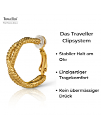 Traveller Ohrclips - Creolen - Vergoldet - 24 x 8 mm - 157732