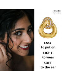 Traveller Clip-on Earrings - Gold Plated - Crystals - Triangle - 20 x 17 mm - 157738