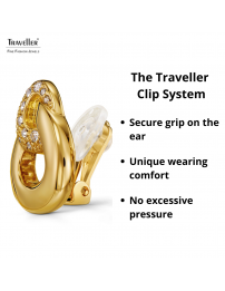 Traveller Clip-on Earrings - Gold Plated - Crystals - Triangle - 20 x 17 mm - 157738