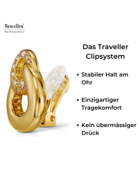 Traveller Ohrclips - Vergoldet - Kristalle - Dreieck - 20 x 17 mm - 157738