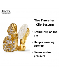 Traveller Clip-on Earrings - Gold Plated - Crystals - Flower - Ø16 mm - 157740
