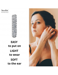 Traveller Earrings - Hoop Earrings - Silver Coloured - Crystals - Square - Stainless Steel - 20 x 14 mm - 166334