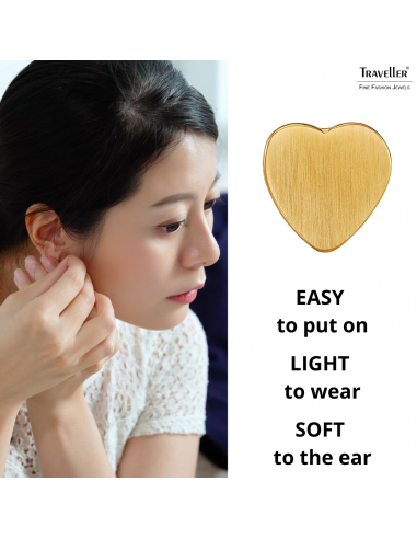 Traveller Earrings - Gold Plated - Heart - Stainless Steel - 9 x 9 mm - 166337