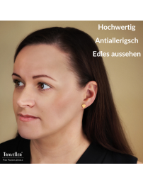 Traveller Ohrstecker - Vergoldet - Herz - Edelstahl - 9 x 9 mm - 166337
