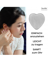 Traveller Ohrstecker - Silberfarben - Herz - Edelstahl - 9 x 9 mm - 166338