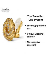 Traveller Clip-on Earrings - Gold Plated - Crystals - Knot - Ø 17 mm - 157744