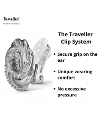 Traveller Clip-on Earrings - Silver Coloured - Crystals - Knot - Ø 17 mm - Platinum Plated - 157745