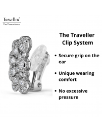 Traveller Clip-on Earrings - Silver Coloured - Crystals - Flower - Platinum Plated - 20x12 mm - 157747